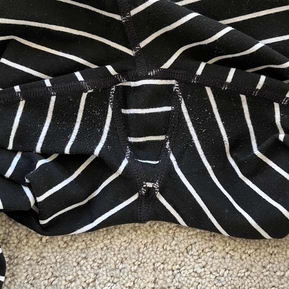 Athleta Leggings Black and White Striped full length pants yoga - Picture 7 of 9